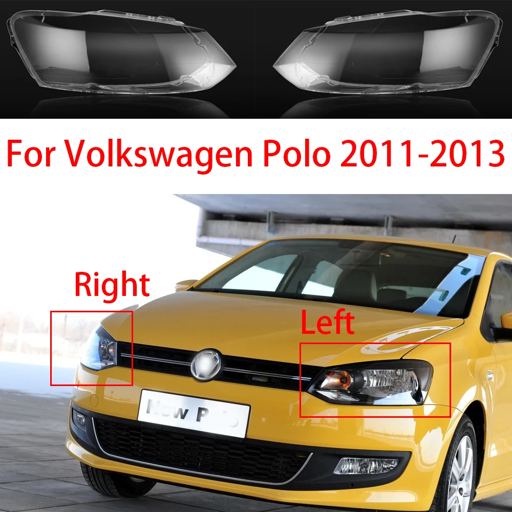 Für Volkswagen VW Polo 2011-2013 Auto Front Scheinwerfer Abdeckung Scheinwerfer Transparent Glas Lampenschirm Lampe Shell Objektiv Abdeckung