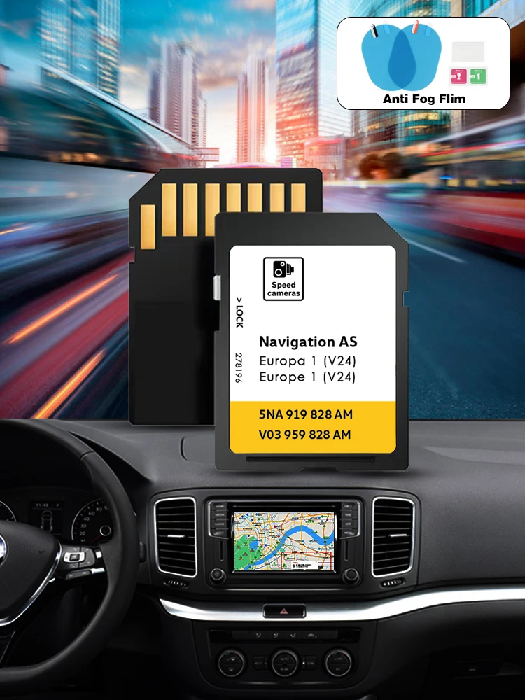 SD GPS-Karte Navigation Europa-Karte 2026 Auto-Navi für VW AS V24 Sat Nav 32GB MIB2 mit Nebelfilm