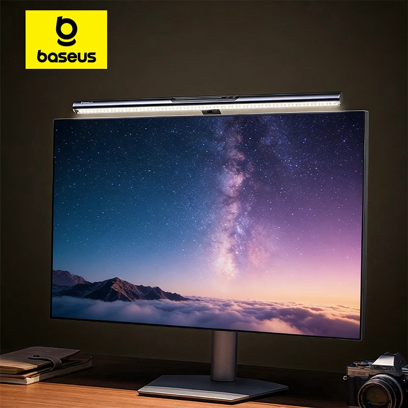 Baseus Monitor-Licht Magnetisches Computerbildschirm-Licht 270 ° Drehbare Stufenlose Touch-Tischlampe LED Schreibtischleselampe