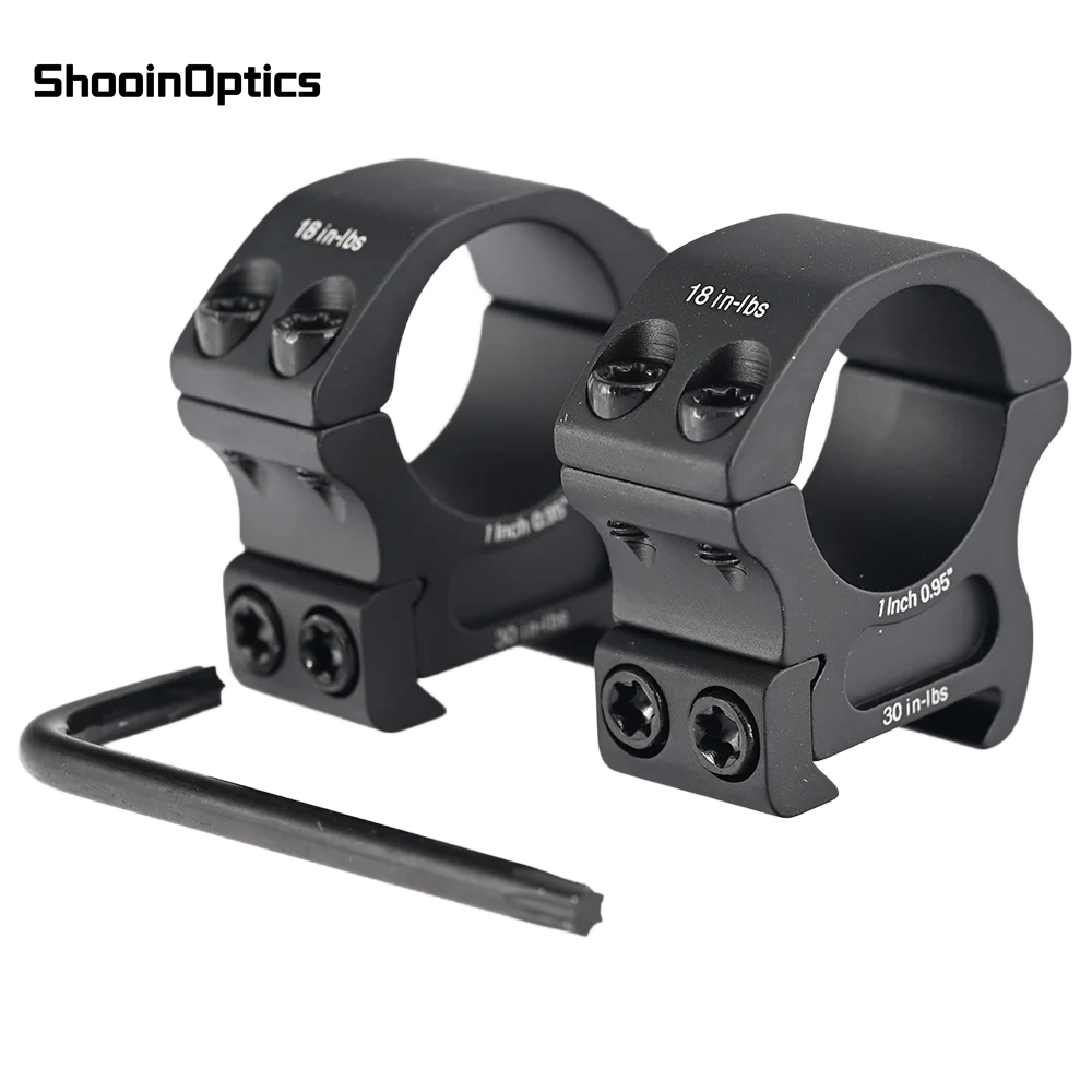 Shooin Optics 30mm & 1 Zoll Zielfernrohrhalterung Präzisions-Aluminium-Design Passend für 20mm Picatinny-Schienensysteme