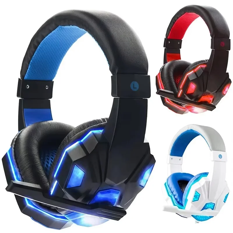3,5-mm-Gaming-Kopfhörer mit Kabel und verstellbarem Mikrofon, Stereo-Bass-Headset für Computer, Telefon, Laptop, Desktop-PC, Notebook, Gamer