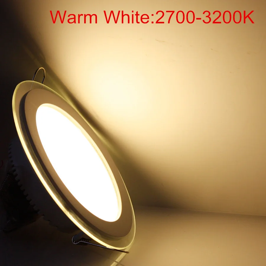 6W 9W 12W 18W rundes/quadratisches Glas-LED-Downlight, LED-Einbauleuchte, Spot-Deckenleuchte, warmes/natürliches/kaltes Weiß/3 Farben