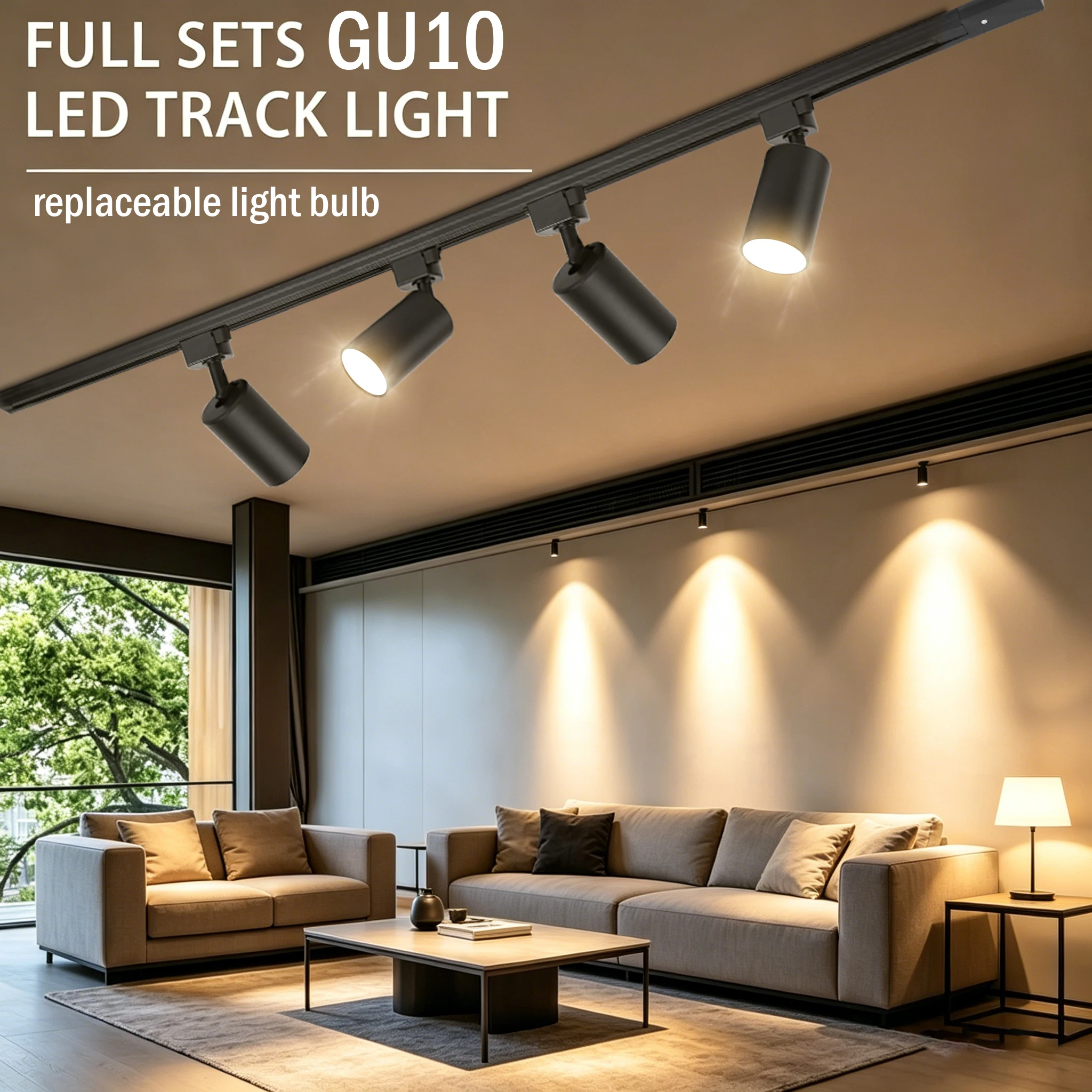 LED-Tracklight 110V 220V Decken-Spot GU10 LED-Deckenleuchte für Wohnzimmer Küche Linienbeleuchtung Schienensysteme Spotlight-Set