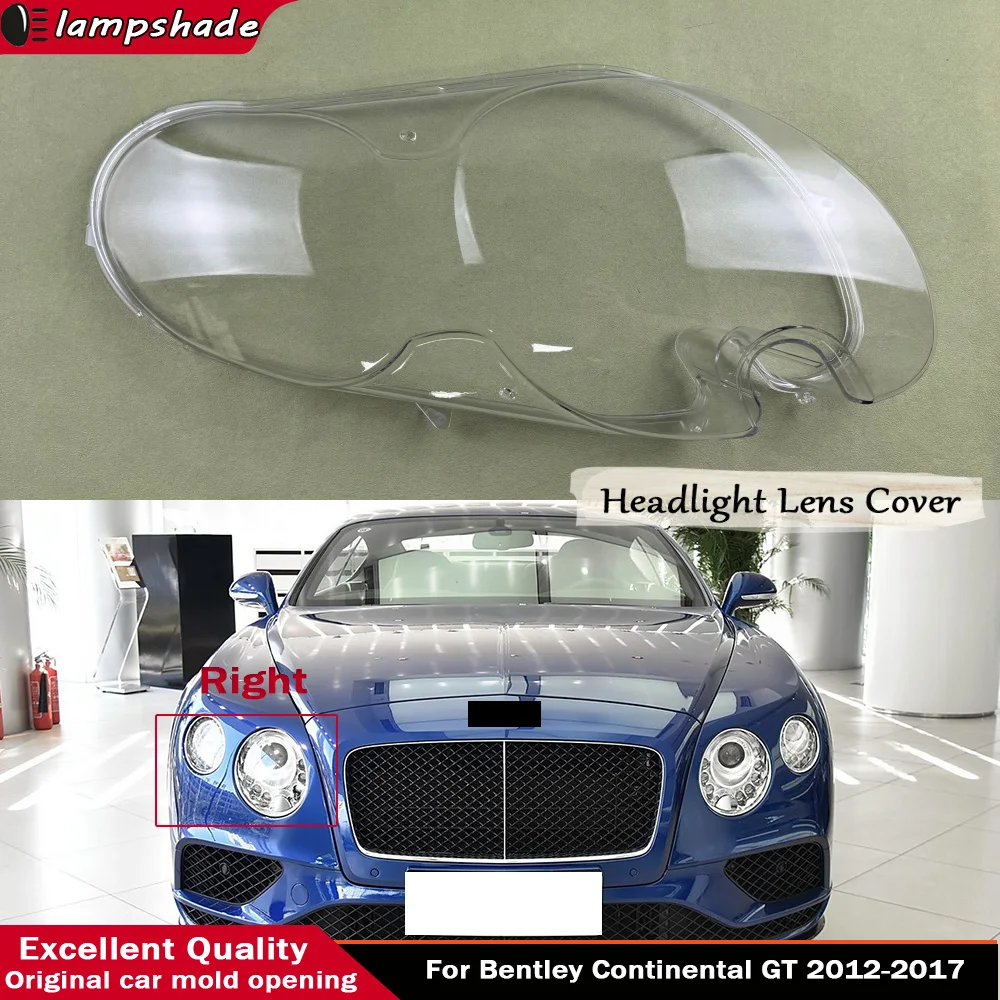 Für Bentley Continental GT 2012-2017 Auto-Scheinwerferabdeckung Linse Scheinwerfergehäuse Plexiglas Lampenschirm Transparenter Lampenschirm