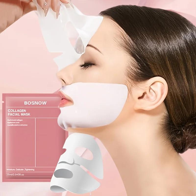1 Stück/2 Stück/3 Stück/6 Stück/8 Stück Bio-Kollagen-Maske, spendet der Haut tiefe Feuchtigkeit, macht das Gesicht feucht, weich und strahlend, Ric