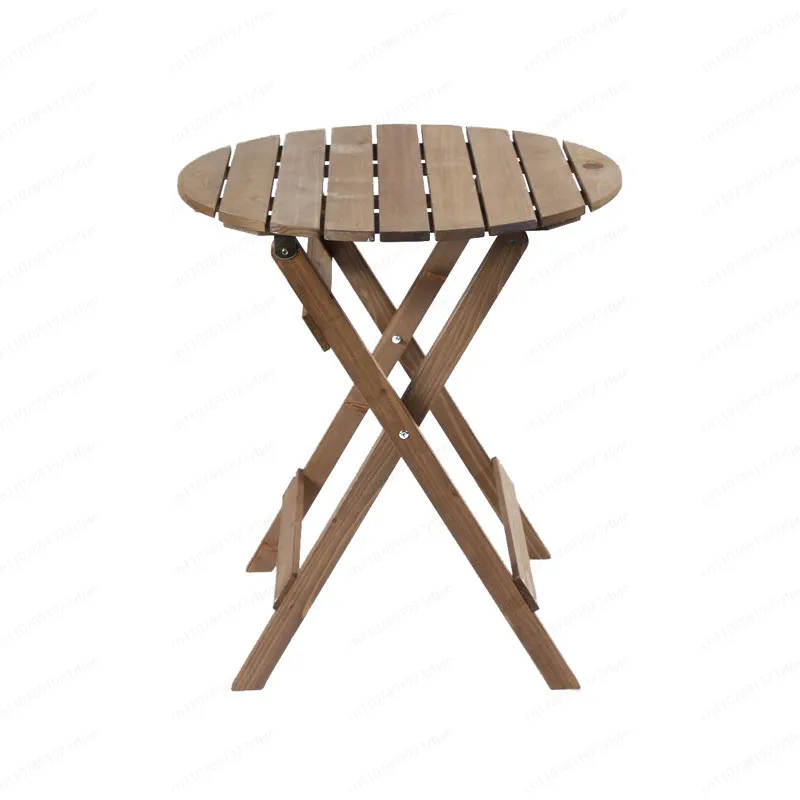 Klappbarer Esstisch aus Massivholz. Kombination aus Tisch und Stuhl ohne Installation. Tragbarer Balkon. Runder Holztisch. Schreibtisch