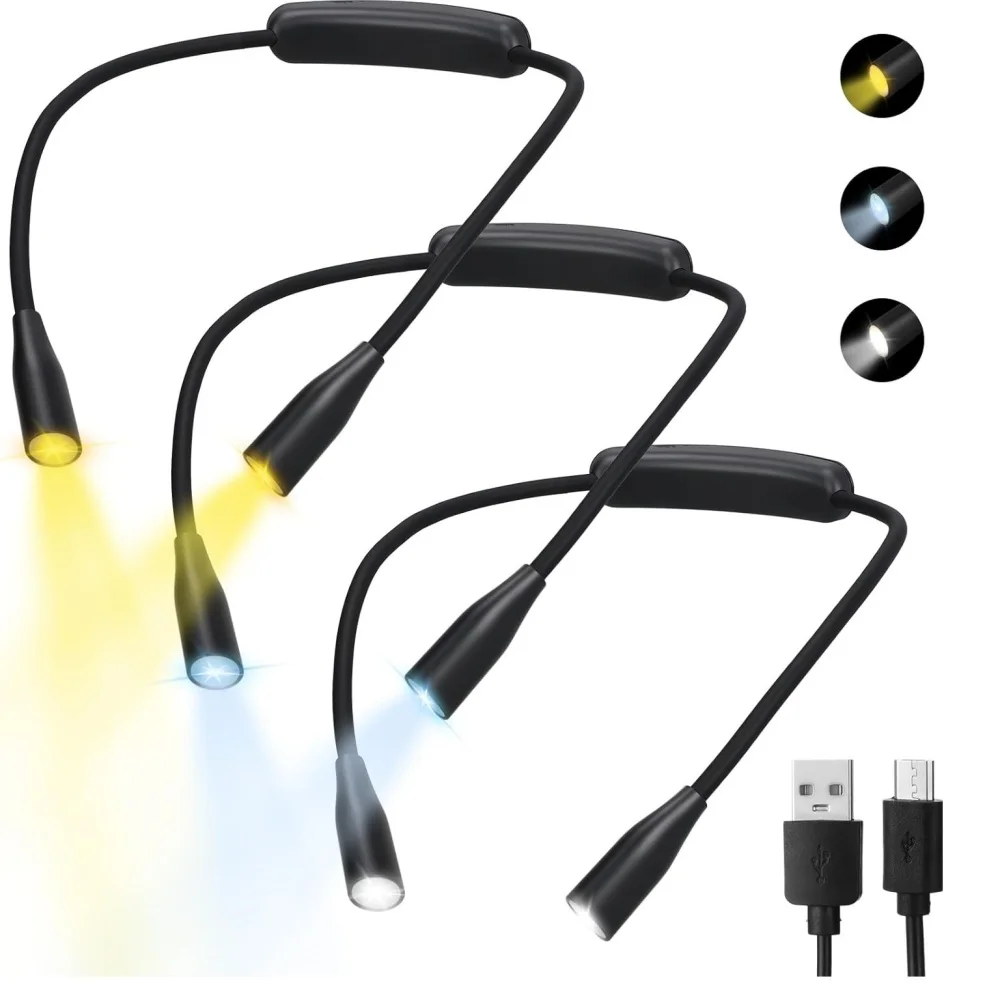1 Stück LED-Leselampe für den Nacken, Buchlampe 360° ° Flexibler Arm Leselampe Nackenlampe Studier- und Leselampe Nachtlicht