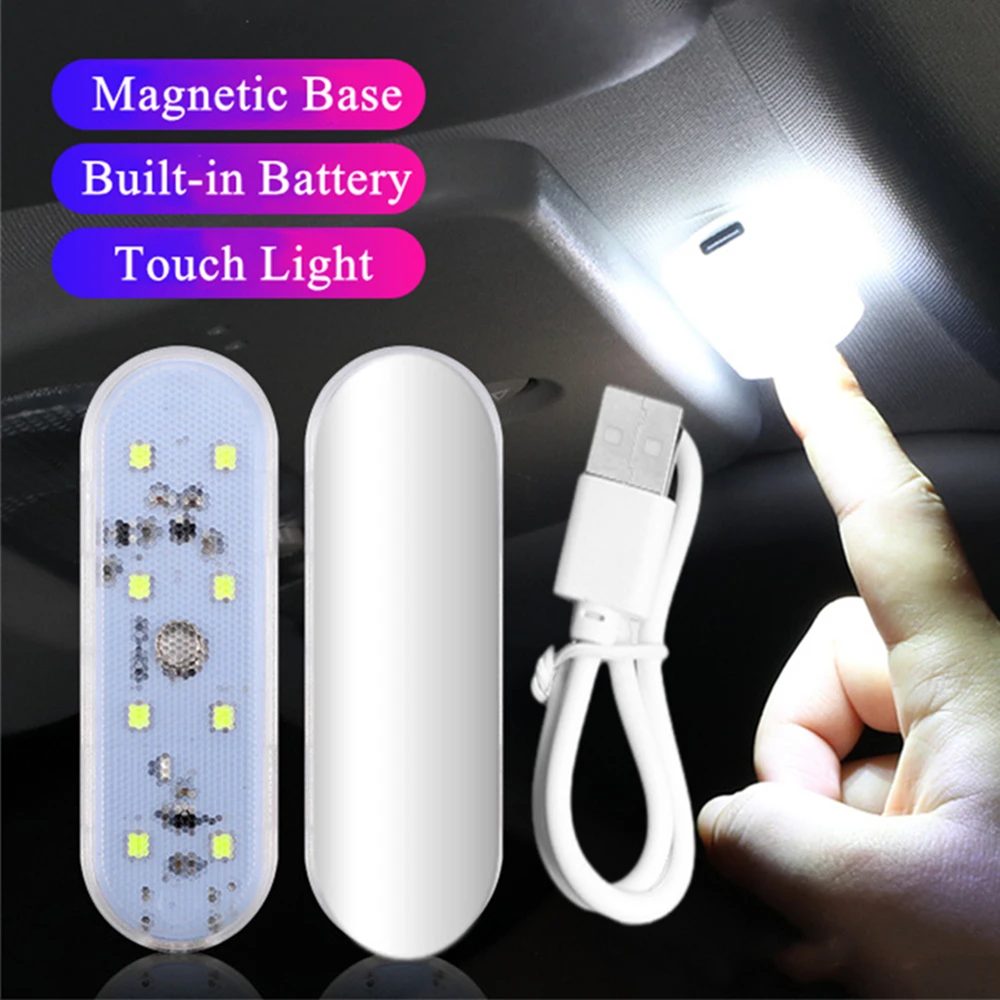 Auto Innen Licht LED Auto Proof Touch Flash Licht Tür Magnet Touch Licht USB Aufladbare Batterie Auto Wohnmobil Decke Lampen