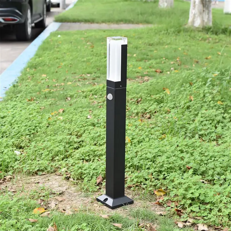 12w 27cm 40cm 60cm 80cm mit Bewegungs sensor LED Garten lampe moderne Aluminiums äule Innenhof Villa Landschaft Rasen Licht