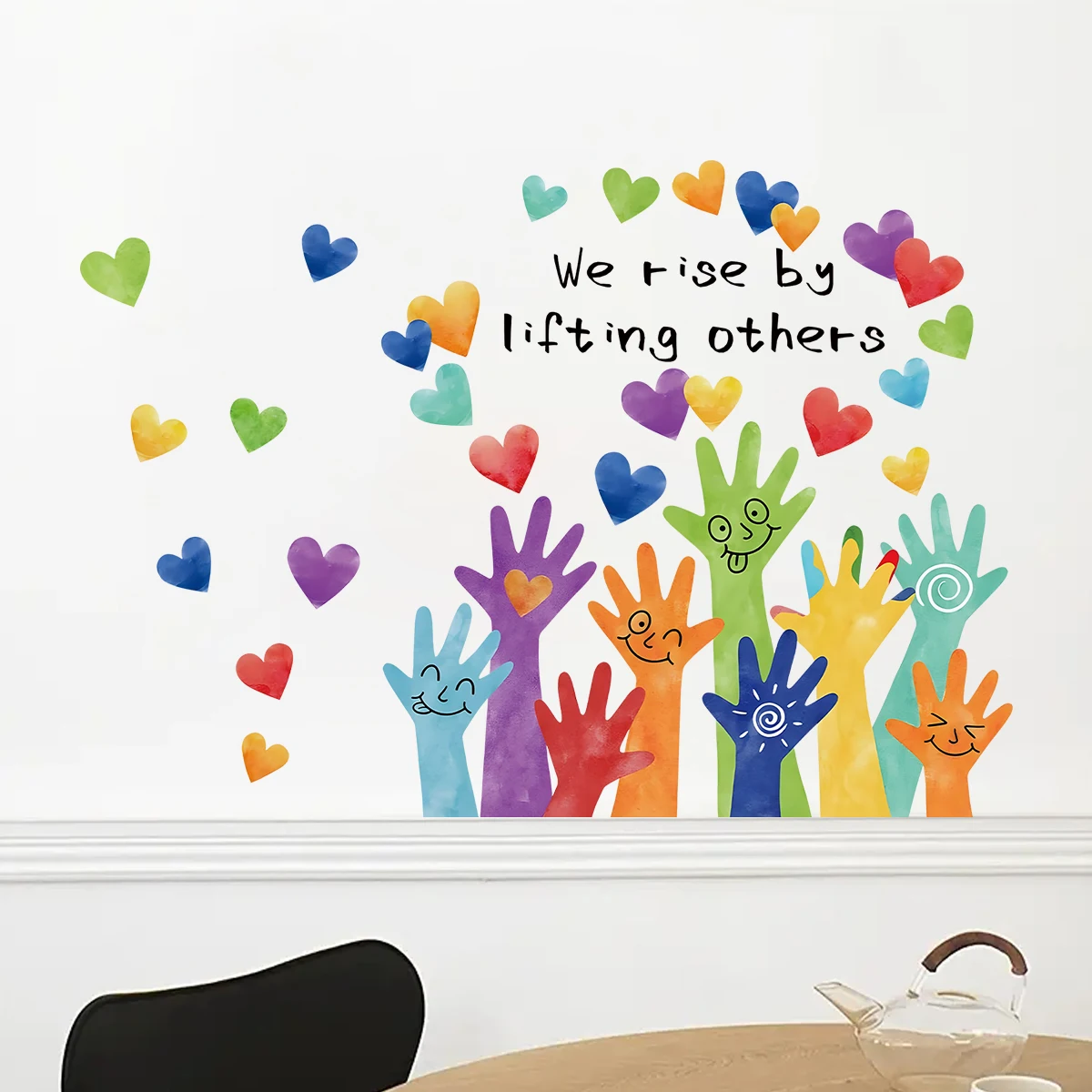 Cartoon süße Palm Graffiti Multi Color Liebe Wandaufkleber für Kinderzimmer Klassenzimmer Baby Kinderzimmer Home Decor Dekoration Wandtattoos