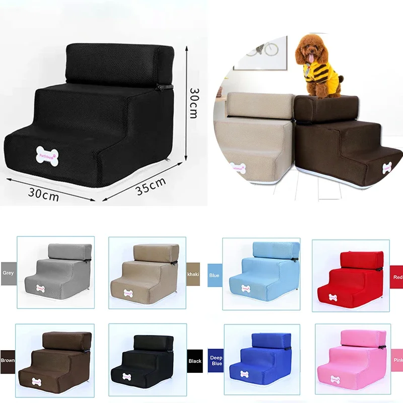 Hot Dog House Hunde treppe Haustier 3 Stufen Treppe für kleine Hund Katze Haustier Rampe Leiter Anti-Rutsch abnehmbare Hunde bett Treppe Haustier zubehör