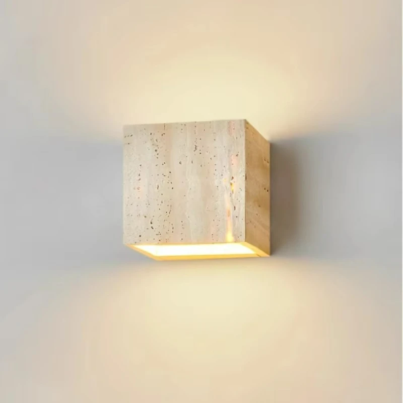 Wandleuchte aus Travertinstein für Wohnzimmer, Schlafzimmer, Treppen, Flur, Licht, Kunst, Dekoration, Wandleuchte, Zuhause, Nachttischlampen, Lampen