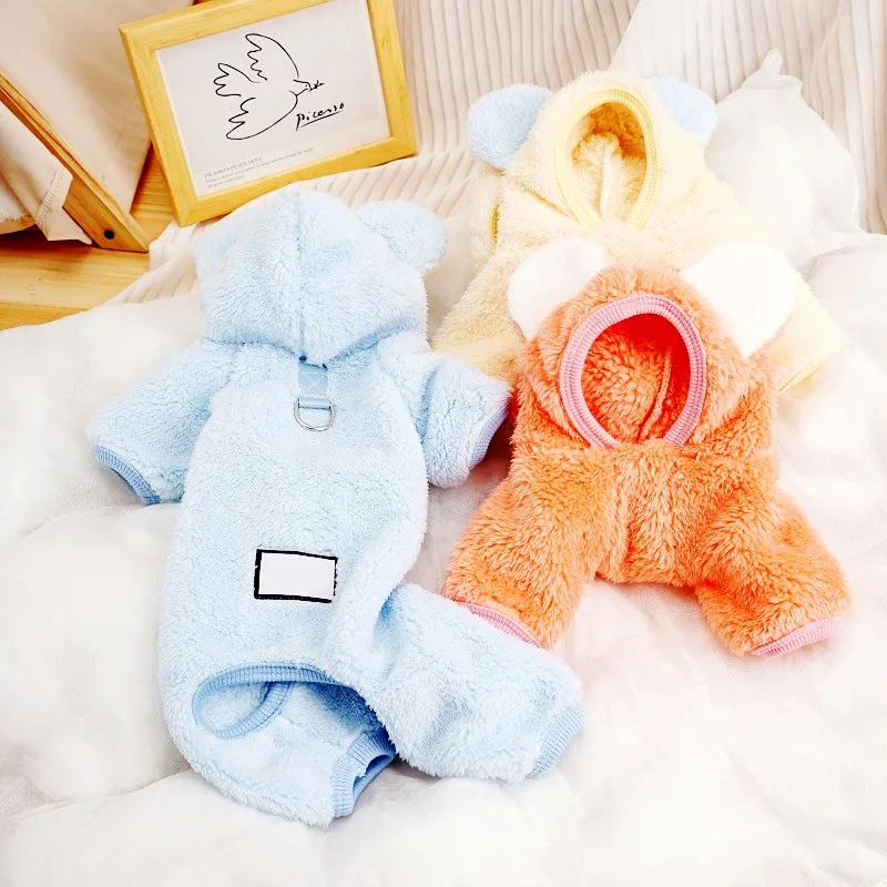 Haustier Hund Overall Herbst Winter Kleidung Weiche Warme Welpen Pyjamas Nette Feste Katze Overalls Mode Haustier Overalls Chihuahua Kleidung