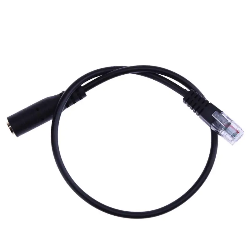 Neue Schwarz 3,5mm Headset Kopfhörer Audio Kabel Weiblichen zu RJ9 Jack Adapter Konverter PC Headset Telefon