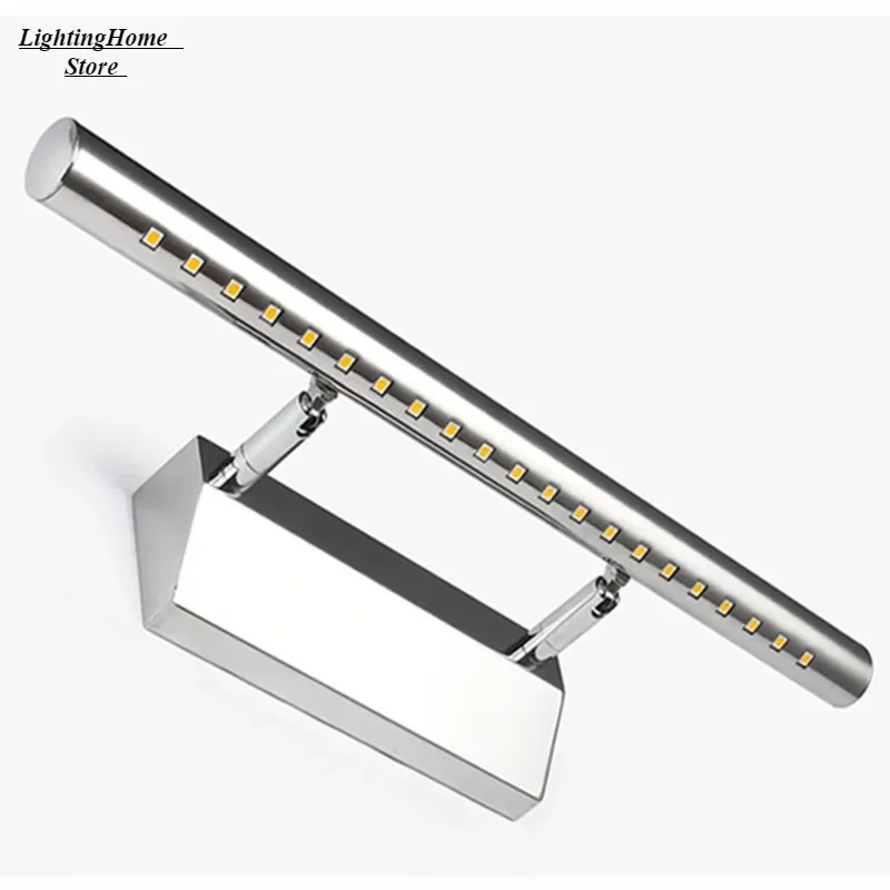 Wasserdicht 5W LED Edelstahl Spiegel Lampe Drehbare Super Helle SMD5050 LED Licht für Badezimmer Schrank mit Schalter