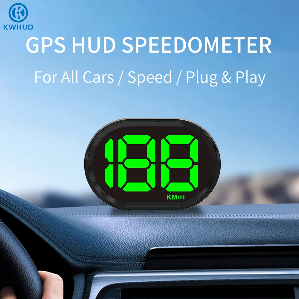 KWHUD Digital GPS Speedometer for Car Hud Heads Up Display with USB Cable Plug to Play Auto Speed Gauges Car Electronics Devices