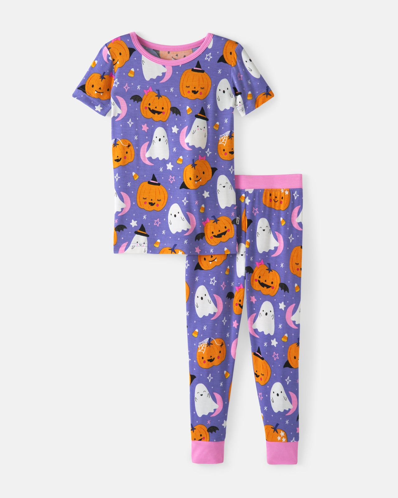 Moonlit Magic Purple Two-Piece Short Sleeve Pajama Set - 12/14