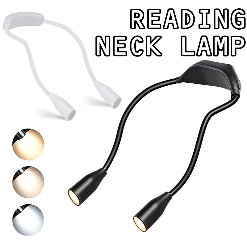 LED-Leselampe für den Nacken, Buchlampe 360° ° Flexibler Arm Leselampe Nackenlampe Studier- und Leselampe Nachtlicht