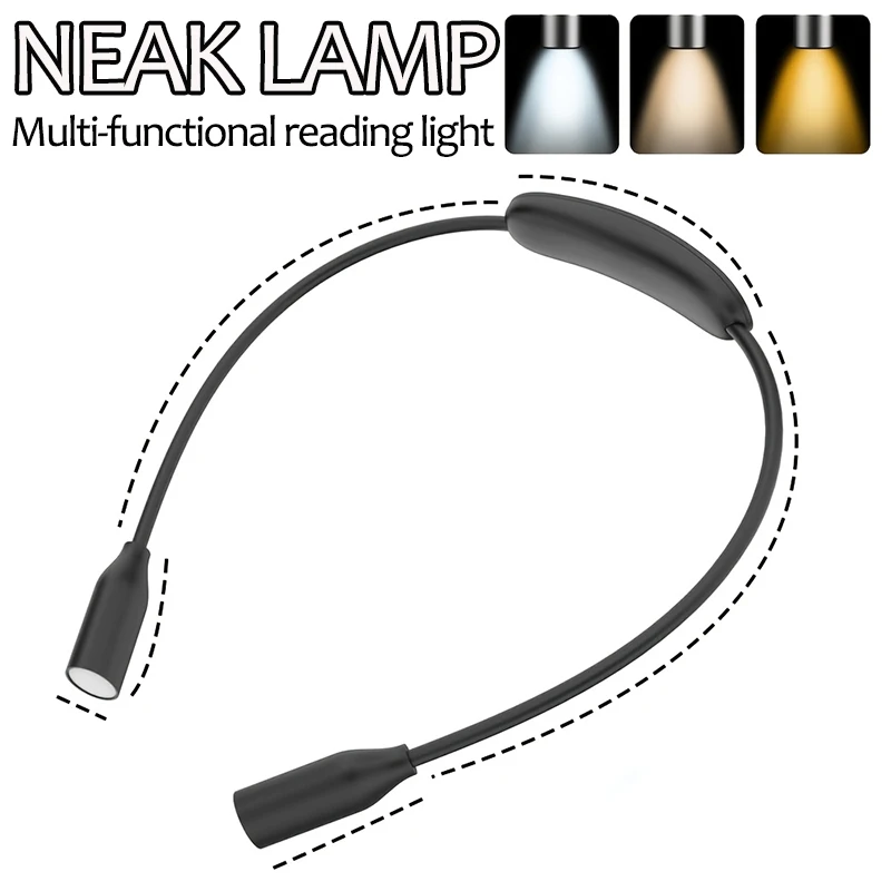 LED-Leselampe für den Nacken, Buchlampe 360° ° Flexibler Arm Leselampe Nackenlampe Studier- und Leselampe Nachtlicht