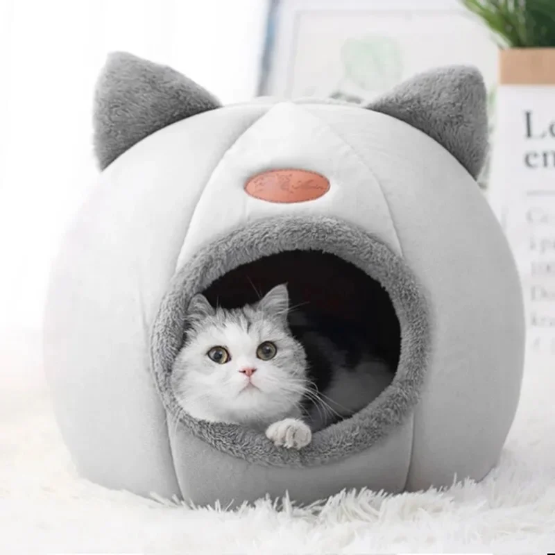 Schöne Katze Haustier Hund Katze Betten Nest Tiefschlaf Haustiere Zelt Weiche Bequeme Halbgeschlossene Katze Nest Zwinger Herbst Winter haustier Liefert