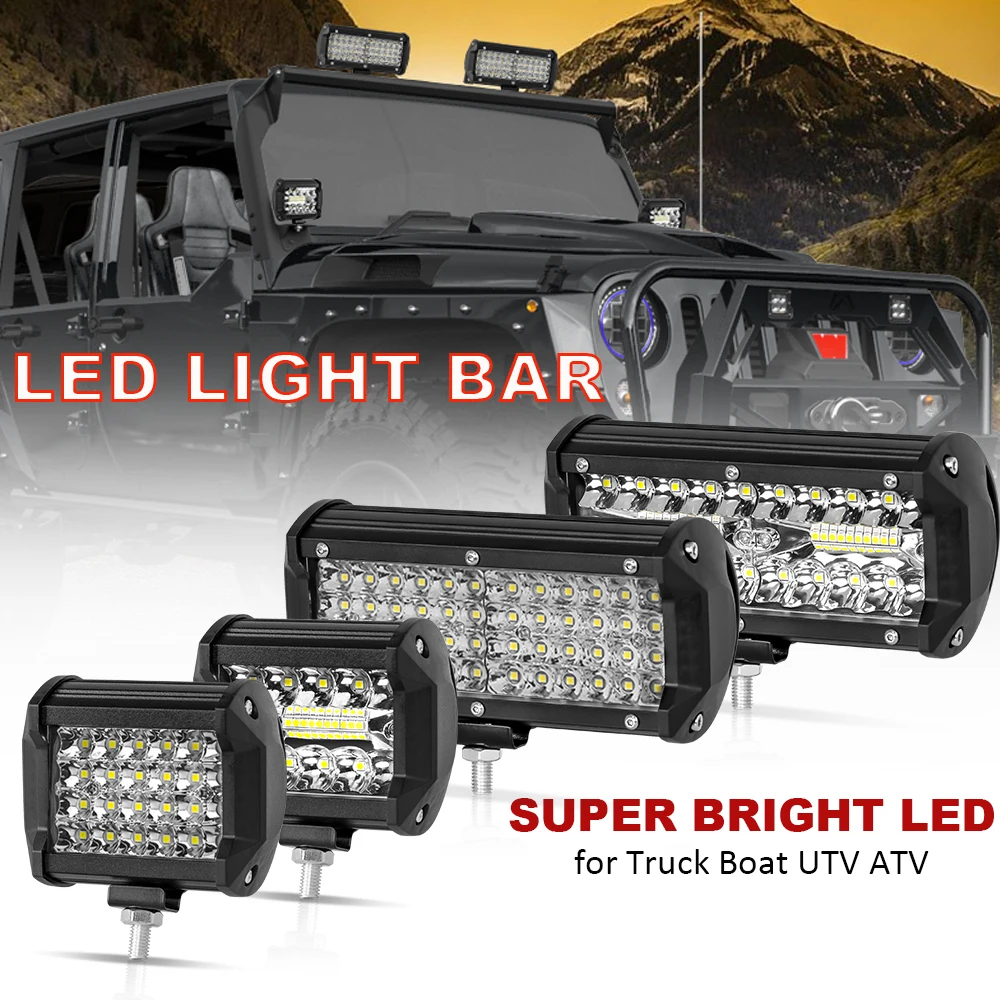 12V LED-Arbeitsscheinwerfer Offroad Spot Flood Combo LED-Lichtleiste Arbeitsleuchte für LKW Auto SUV ATV UTV 4WD Zubehör LED-Scheinwerfer