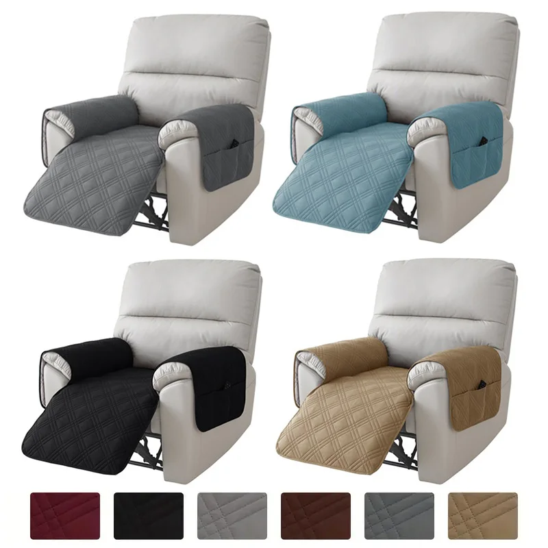 1-Sitzer Relaxsessel-Sofabezug mit Tasche, gesteppter Couch-Relaxsessel-Bezug, schmutzabweisender Sesselüberzug für das Wohnzimmer