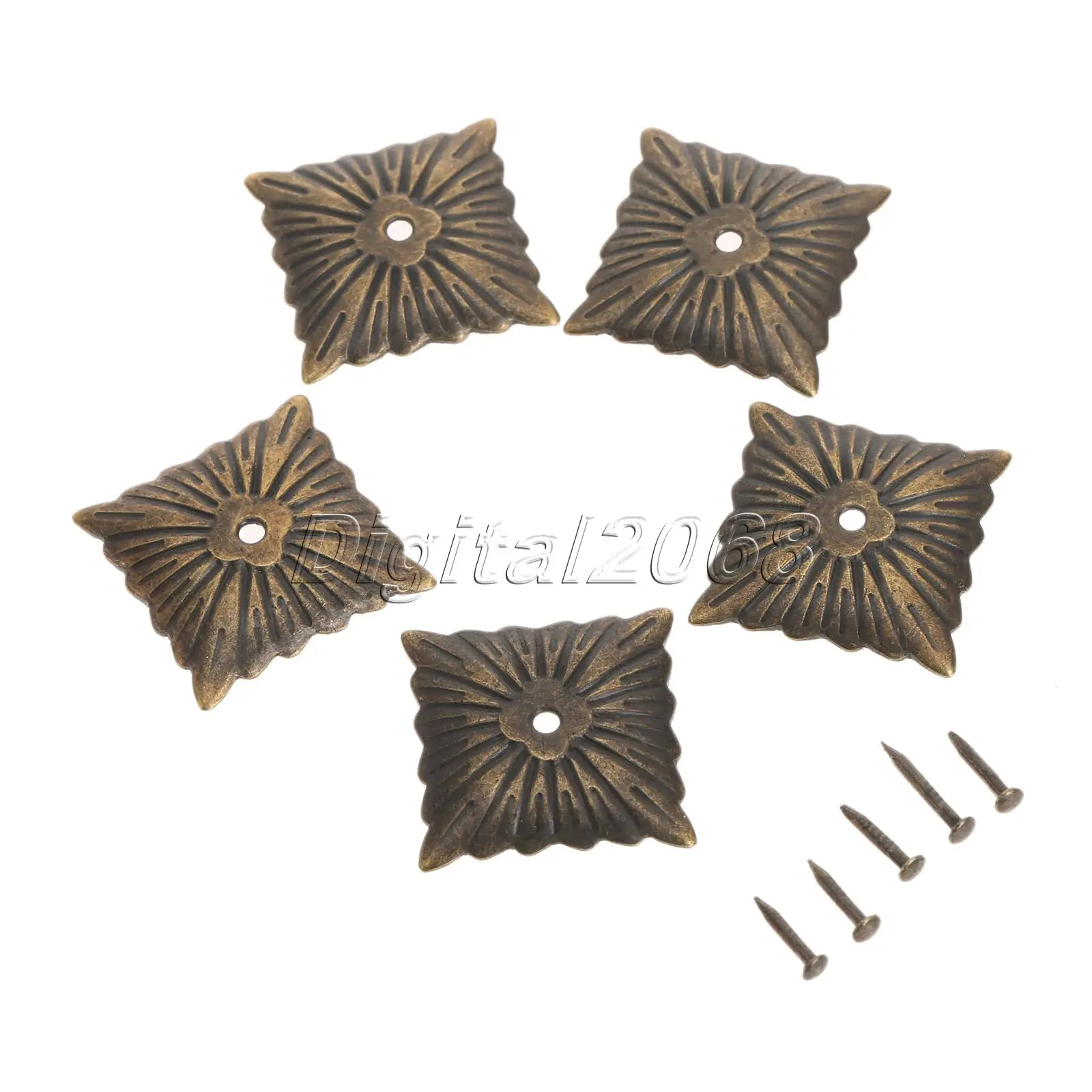 100 Stück Eisen antike Bronze elegante quadratische dekorative Polster nägel Tack Studs Pins für Vintage Möbel Tür & Sofa 21x21mm