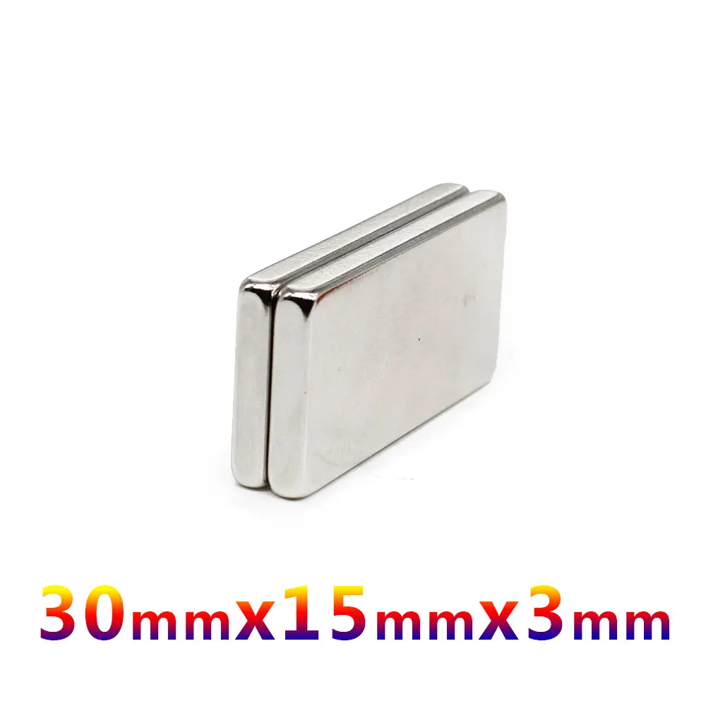 30 x 15 x 3 mm Block, leistungsstarke Magnete, 30 mm x 15 mm, N35, DIY-Neodym-Magnet, 30 x 15 x 3 mm, permanente NdFeB-Magnete, 30 x 15 x 3 mm