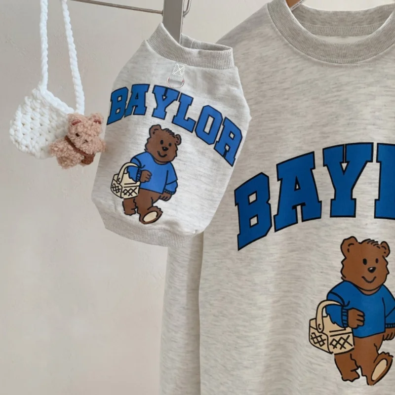 Luxuriöse Hundehoodies für kleine Hunde, Hundesweatshirt mit Bärenmuster, Frühlingskleidung für Welpen, weiche, warme Katzenhoodies, Yorkshire-Pullover für Haustiere.