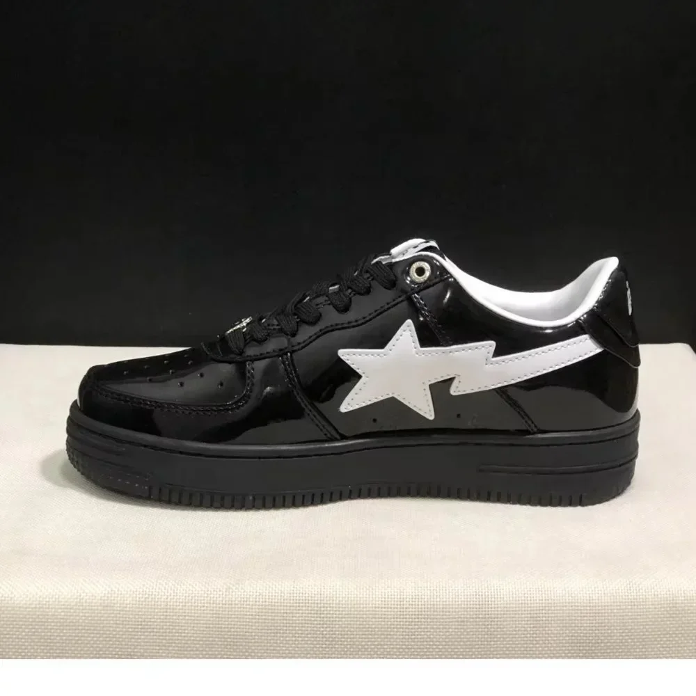 2026 A BATHING APE Schwarz-Weiße Vibe Skateboard-Schuhe Outdoor Casual Bapesta Rutschfeste Wandersneaker 36-45