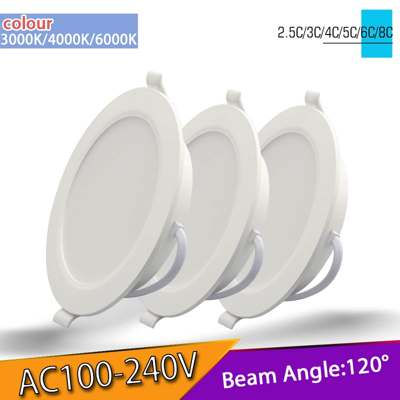 2PCS AC100-240V LED Downlight LED Decke Spot 3 farben 6W 10W 14W 17W 20W 24W Einbau in Downlight Licht Kalt Warm weiß Lampe