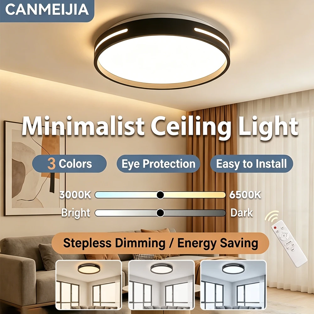 Moderne Smarte Dimmbare LED-Deckenleuchte 220V LED-Deckenlampen Fernbedienung Dreifarbige Beleuchtung 30W 40W für Wohnzimmer Schlafzimmer