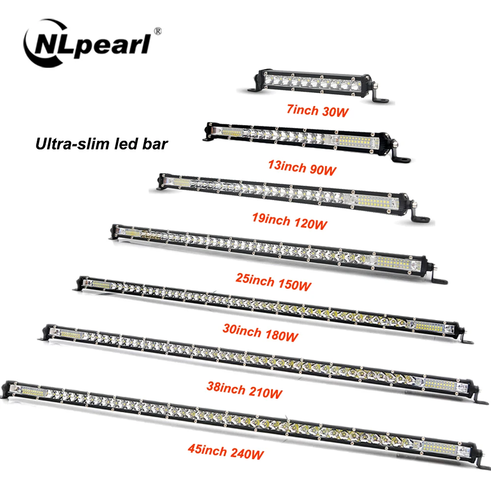 NLpearl Ultra Slim 7-50 Zoll LED-Lichtleiste Spot Off Road 4x4 LED-Arbeitslichtleiste für Jeep Truck ATV SUV Auto LED-Scheinwerfer 12V 24V