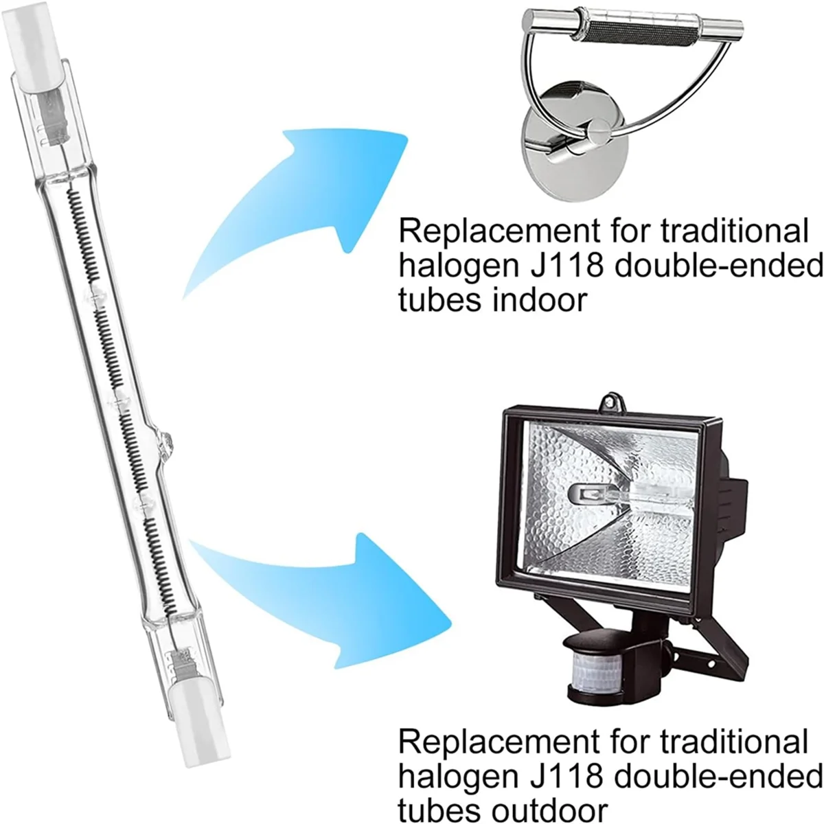ETRT R7s Halogenlampen, 7 Packungen R7s Glühbirne 118 mm dimmbar 230 V Halogenlampen, Wolfram-Linearglühbirne 150 W