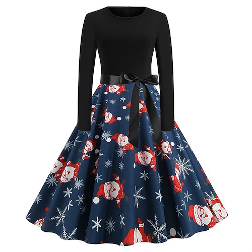 Robe de Noël Robe de vacances Mrs. Claus Noël Fête costumée Tenue Quotidienne pour Femmes Adultes Noël Carnaval Nouvel An Mascarade Vacances Soirée Noël Robe