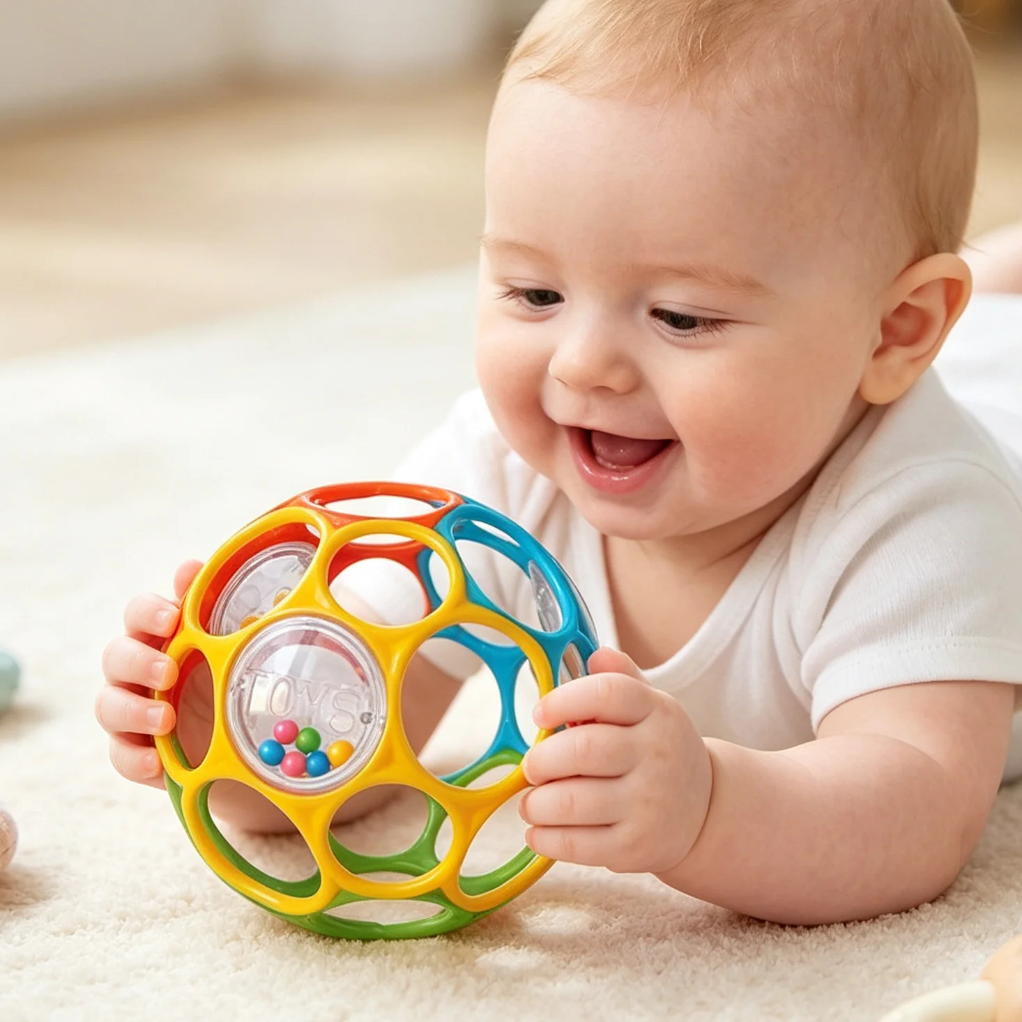 1/2/4 Stück Weiche Baby-Greifbälle mit Glocke, Frühpädagogisches Sensorisches Spielzeug, Zufällige Farbe, Babyspielzeug