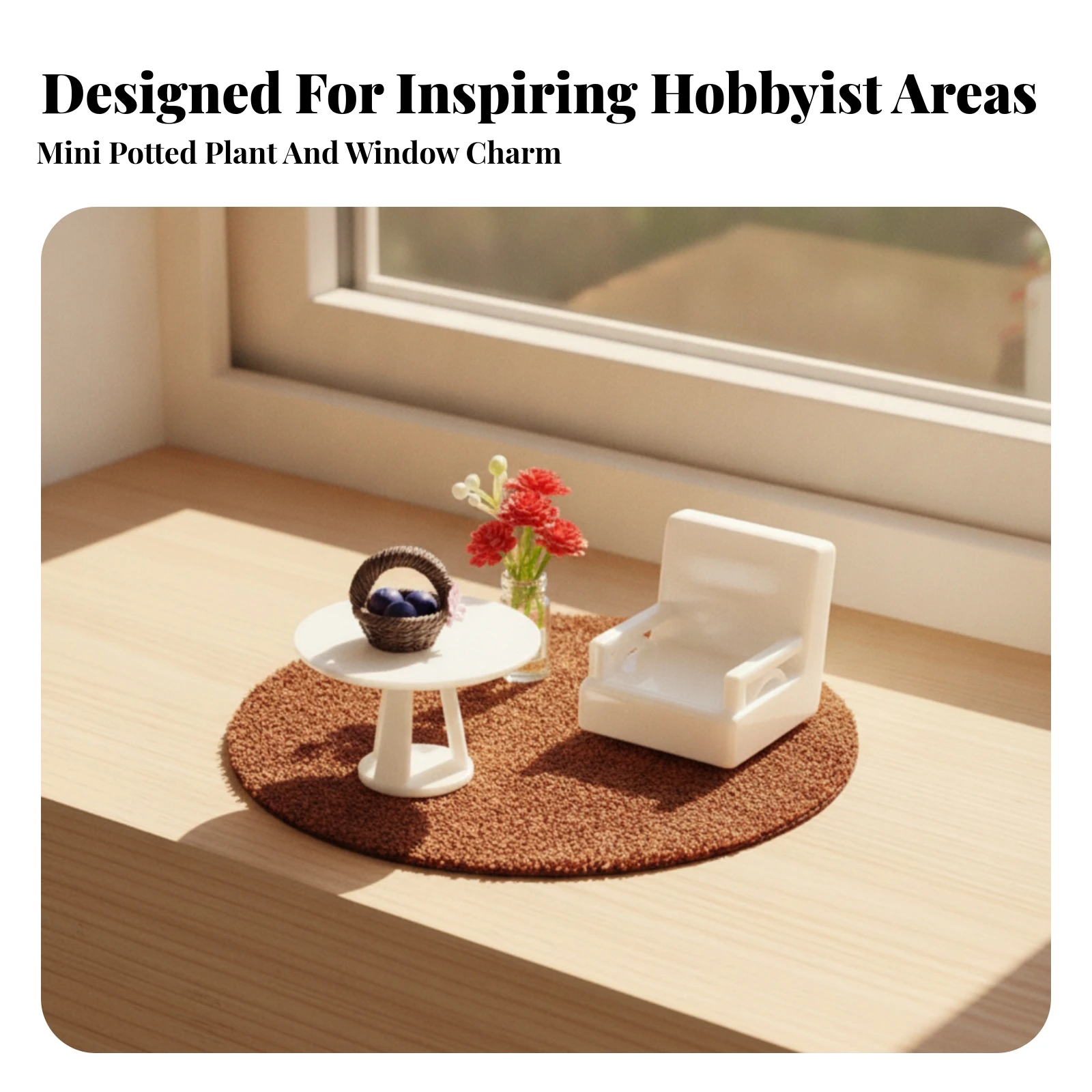 Ensemble de meubles pour maison de poupée, 8 pièces, meubles blancs pour maison de poupée, arrangement de décoration de table, accessoire de scène miniature de style osier, compact