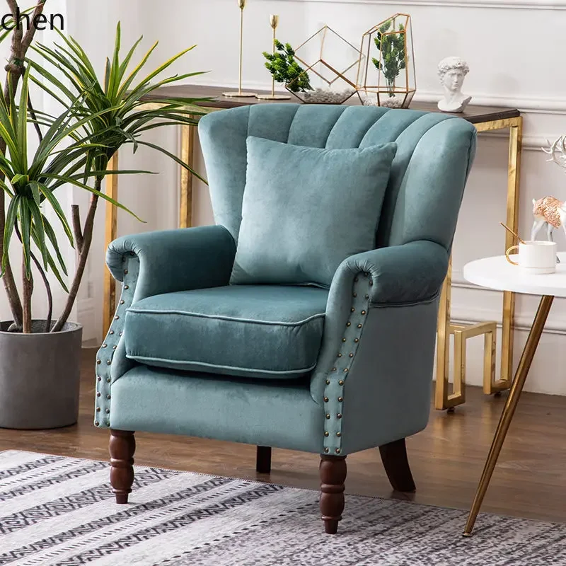 A1 Samt-Sofa Einfacher Gestreifter Faulenzerstuhl Balkon Ledersofa-Sessel