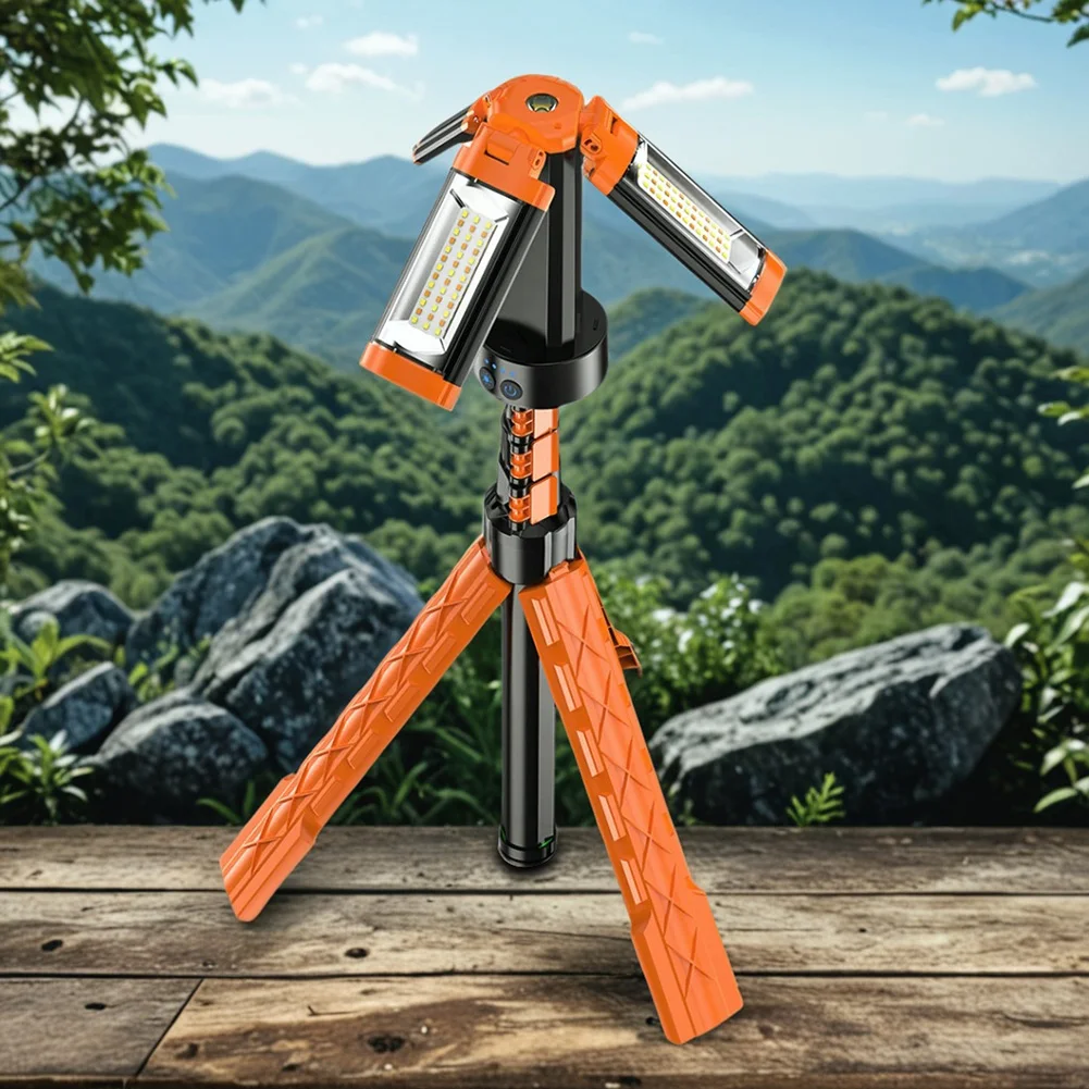 Faltbare Campinglampe LED-Arbeitsleuchte mit Teleskopständer Wiederaufladbare Campinglaterne Tragbare Campinglampe für Notfälle