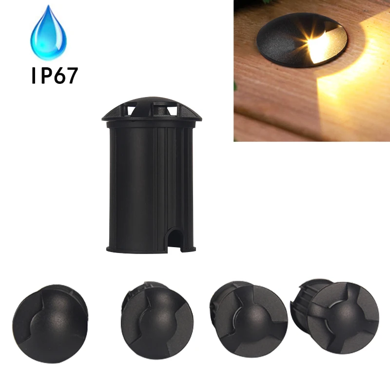 Schwarze LED-Bodenleuchte 3W Gartenweg-Bodenlampe Außen-Einbauleuchte für den Garten Landschaftsbeleuchtung 85-265V DC12V