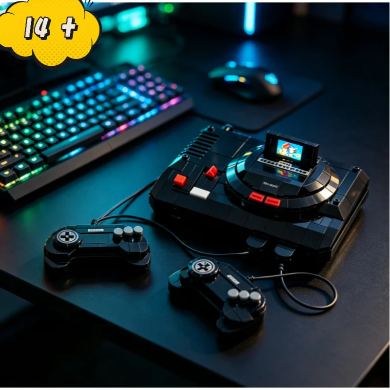 479pcs Sonic Retro Video Game Console Puzzle Building Block Model In Stock Game Controller Decor Ornament Diy Assembly Gifts
