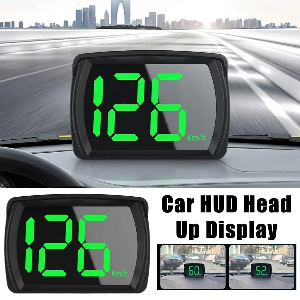 Y03 Car GPS HUD Head Up Display Large LED Digital Speedometer KMH MPH Switchable Plug‑and‑Play Speed Gauge Meter Universal