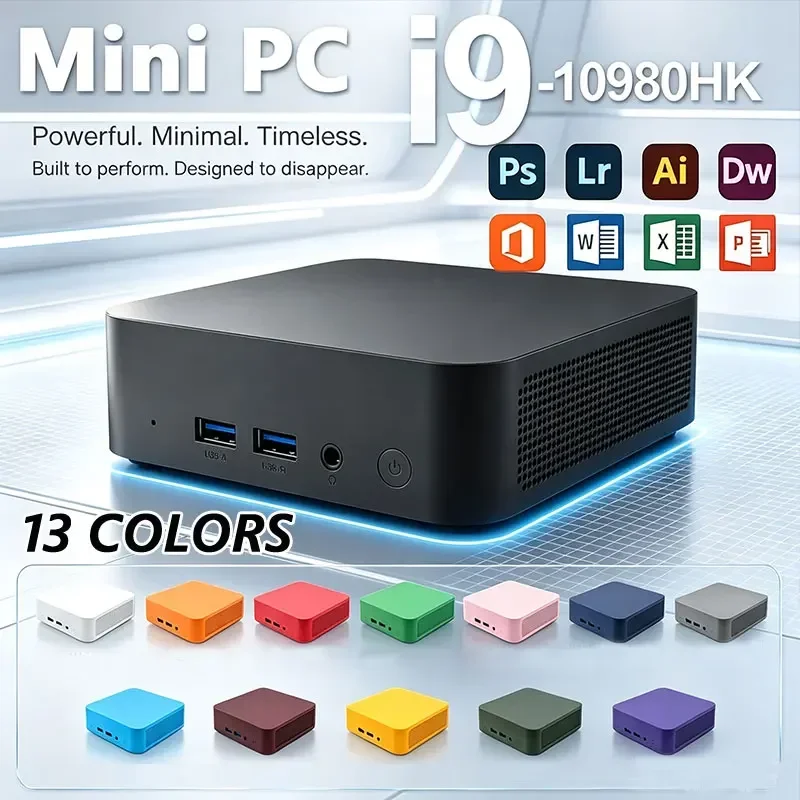 MINI PC Computer Core I9 10980HK Portable Desktop Computer 8GB 16GB RAM 1TB 2TB M.2 SSD Windows 11 Support 4K HD Mini Gaming Pc