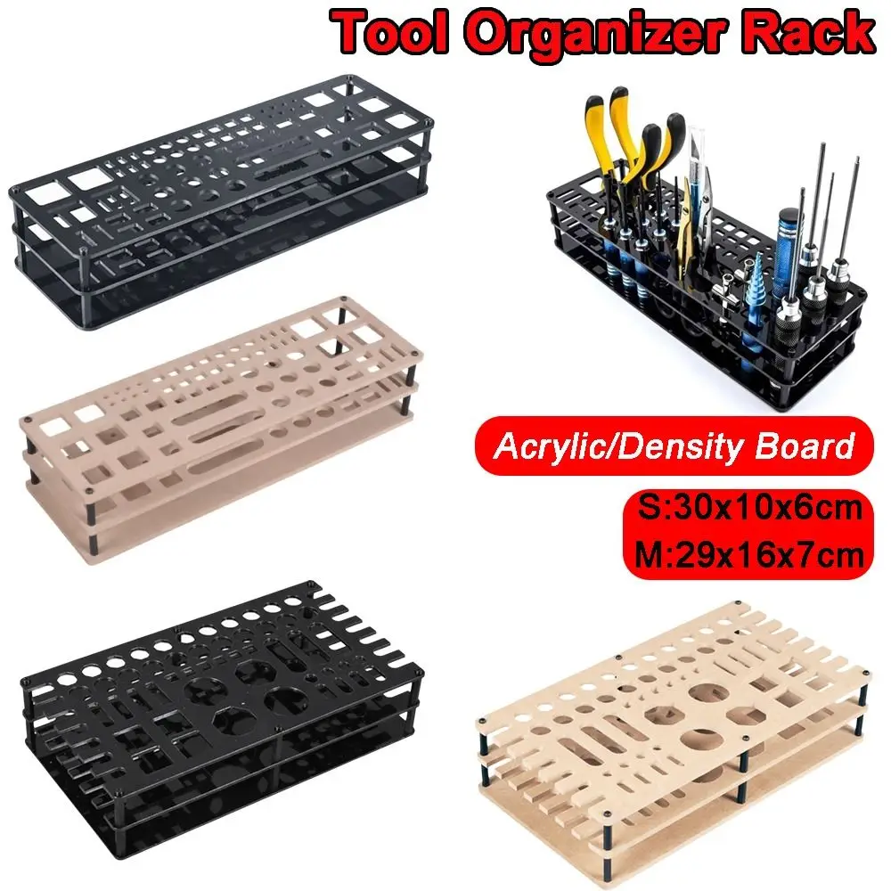 New Acrylic Tool Organizer Rack Black Multi Hole Tool Storage Stand Desktop Storage Easy Assembly Desktop Tool Rack Hobby Tools