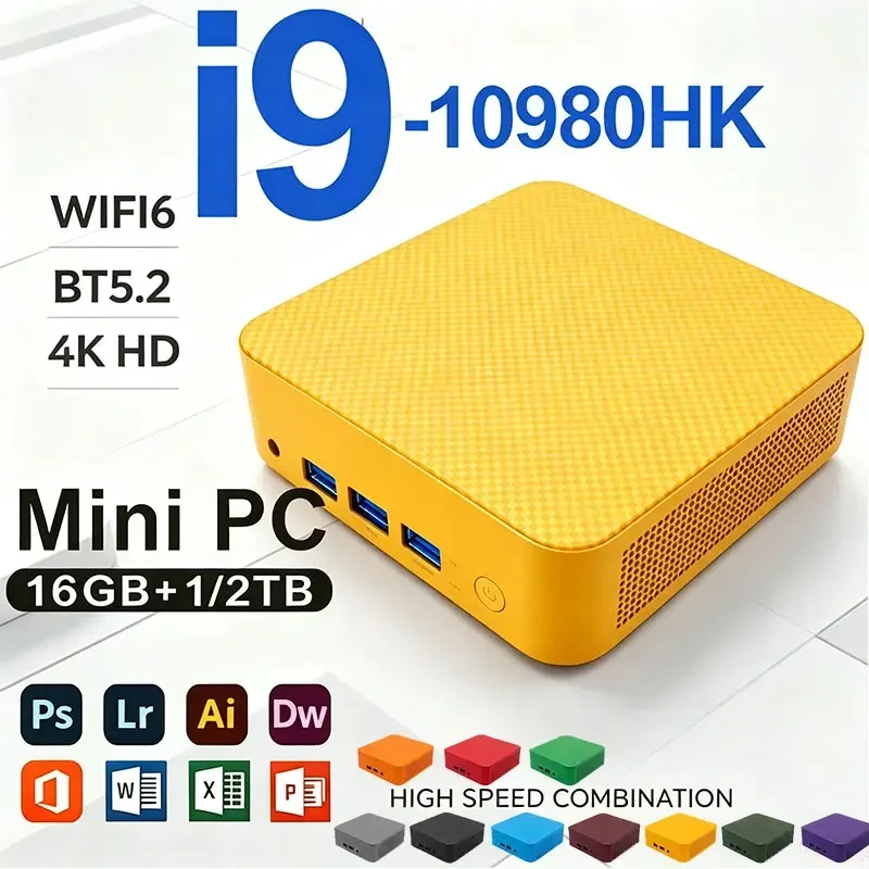 2026 New Mini PC Windows 11 Intel Core i9 10980HK 16GB 8GB RAM Pocket Desktop PC 1TB 2TB SSD WiFi6 4KHD Gaming Computer