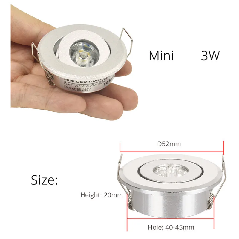 10 stücke 3w Led-strahler LED Embedded Mini Downlight Weiß Warm Weiß Rot Grün Blau Decke Led-deckeneinbauleuchte 12V 110v 220v