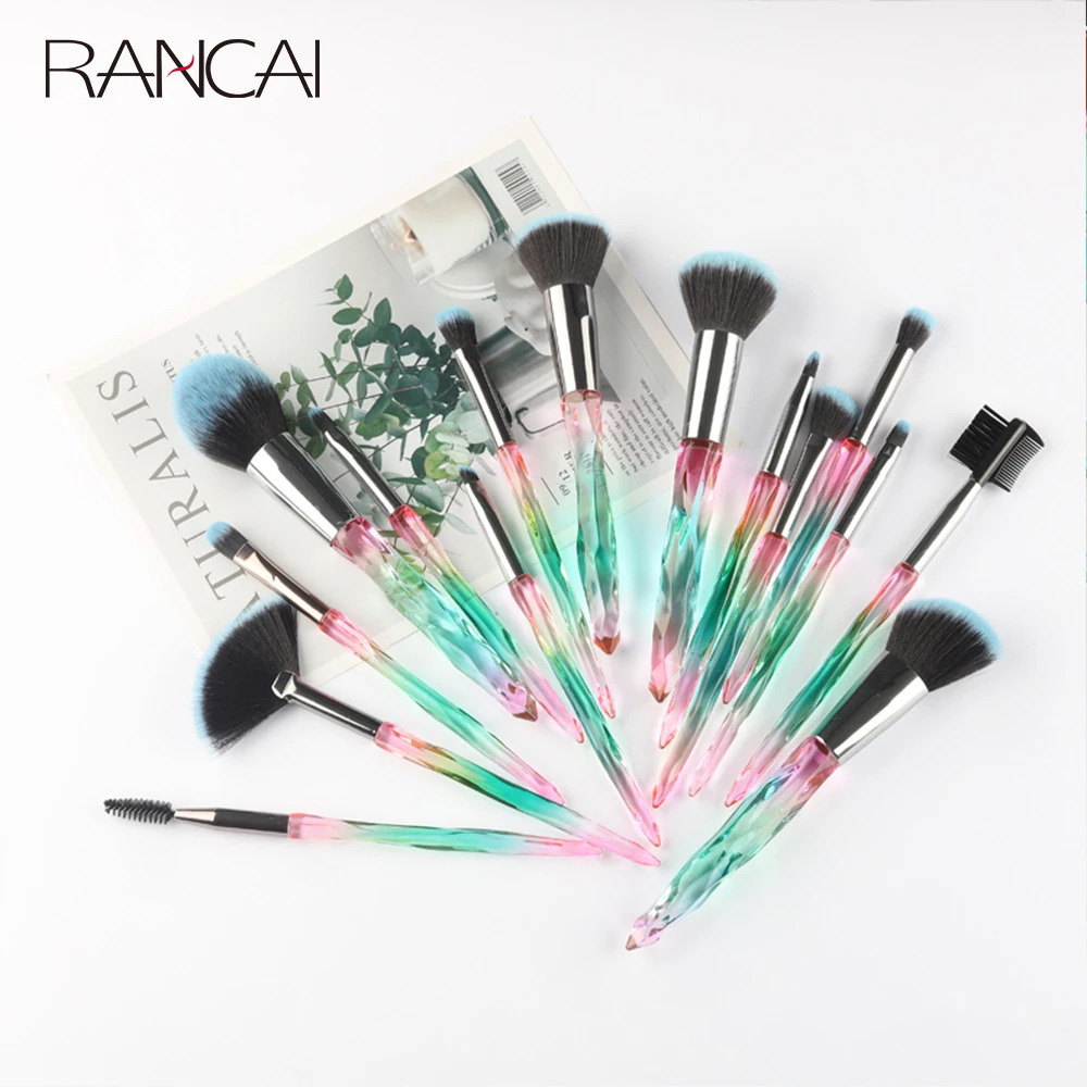 15-teiliges Diamant-Make-up-Pinsel-Set für Puder, Foundation, Rouge, Lidschatten, Lippen, Kosmetik, Beauty-Make-up-Pinsel-Werkzeug-Kit