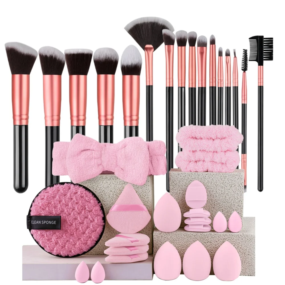 Make-up-Pinsel-Set, hochwertig, synthetisch, weich, flauschig, Schönheit, Kosmetik, Foundation, Puder, Lidschatten, Rouge, Kabuki, Make-up-Werkzeuge