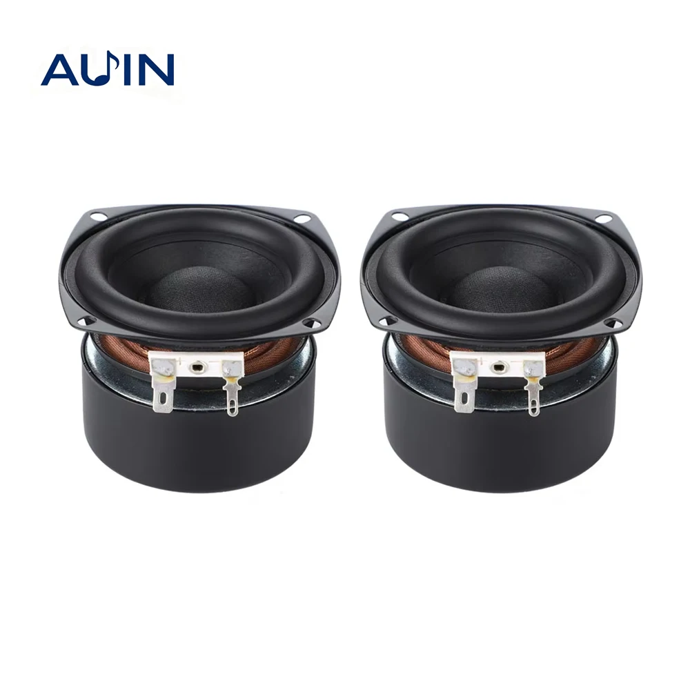 AUIN 2 Stück Subwoofer 78MM 3 Zoll 4 Ohm/8 Ohm 25W-50W Lautsprecher Tieftöner Audio Bass Lautsprecher DIY Regal-Bluetooth-Lautsprecher