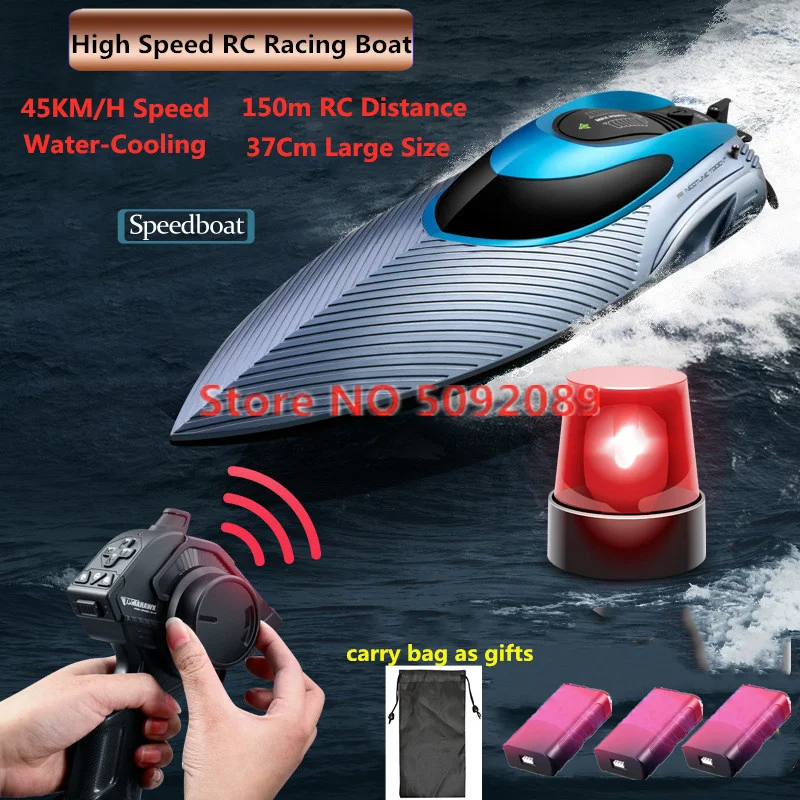 45 km/h Hochgeschwindigkeits-RC-Schnellboot 37 cm groß 2.4G Ferngesteuertes Boot Wasserdicht Kippfunktion mit Rücksetzmechanismus RC-Rennboot RC-Spielzeug